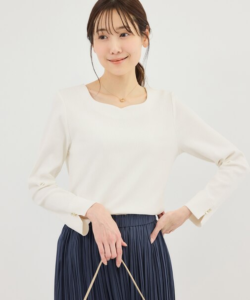 ハートネックリブジャケットインナー