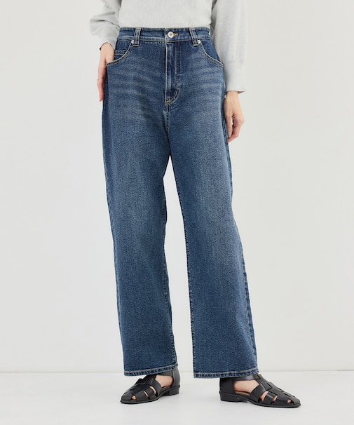 ウエストシェイプハイライズマムジーンズ