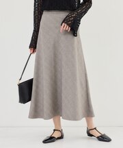 メランジドビーチェックスカート/セットアップ対応・防シワ・接触冷感