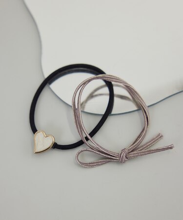 ハートモチーフヘアゴムセット