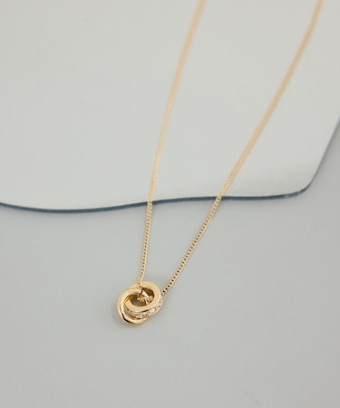 ダブルリングショートネックレス