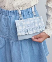 【KIDS/キッズ】チェック×リボン柄移動ポケット