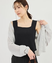 スクエアネックニットタンクトップ