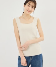 スクエアネックニットタンクトップ