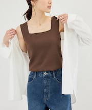 スクエアネックニットタンクトップ