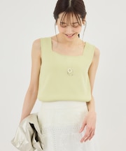 スクエアネックニットタンクトップ