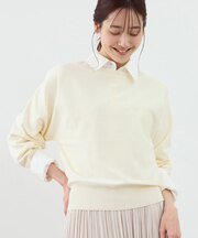 ラメ混アイレットドルマンニット