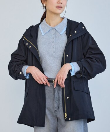 ミドル丈マウンテンパーカー スプリングコート/撥水・花粉ガード