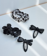 【KIDS/キッズ】チェックシュシュ×ヘアピンセット