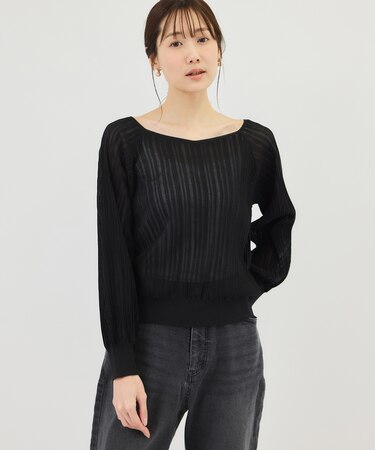 シャイニープリーツニット