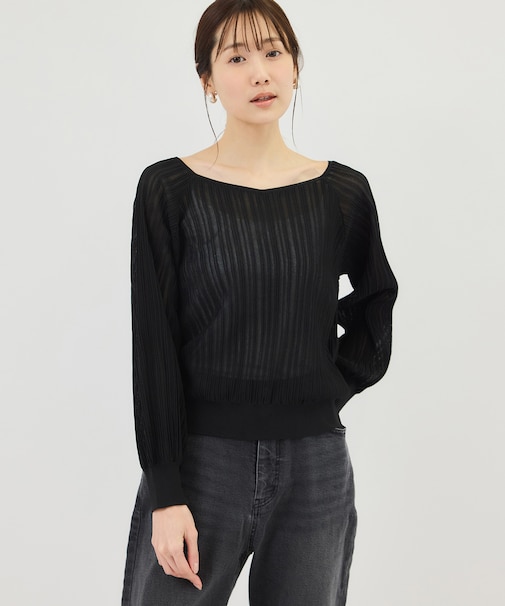 シャイニープリーツニット