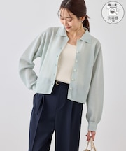 スポンジシアーポロカーディガン/イージーケア