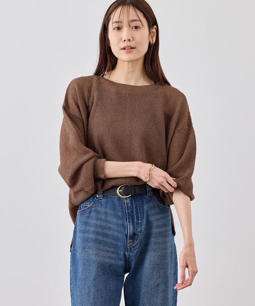 プチスパンコールメッシュニット