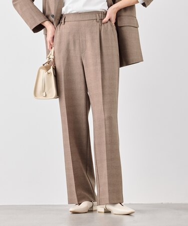 メランジドビーチェックパンツ/セットアップ対応・防シワ・接触冷感