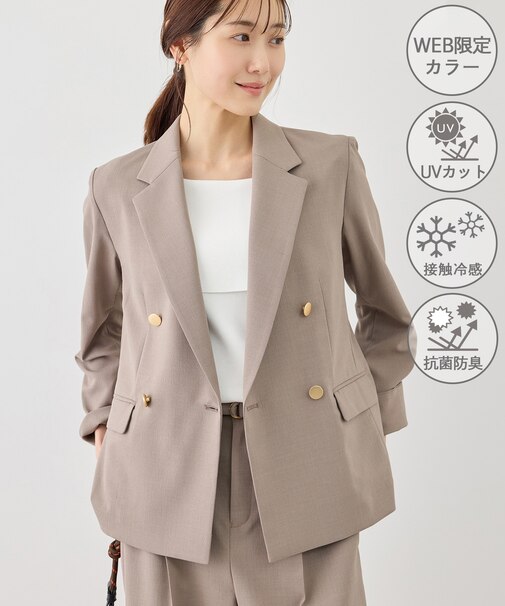 カナパ 金ボタンジャケット/セットアップ対応・UV・抗菌防臭・接触冷感