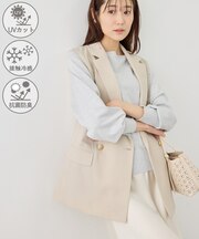 カナパ スリーブレスジレ/セットアップ対応・UV・抗菌防臭・接触冷感