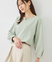 ランタンスリーブリップルカットトップス