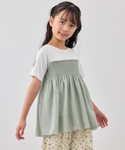 【KIDS/キッズ】シャーリングドッキングトップス/リンクコーデ