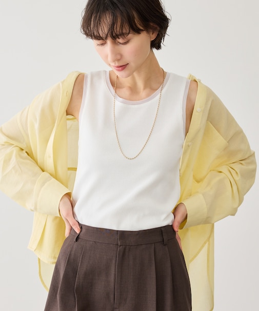 シアードッキングリブタンクトップ