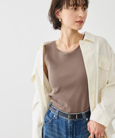 シアードッキングリブタンクトップ