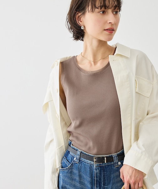 シアードッキングリブタンクトップ