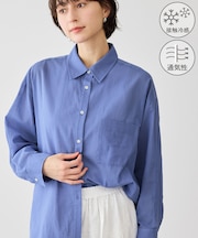 お着軽シャツシリーズ コットンボイル2WAYカシュクールシャツ/接触冷感・通気性