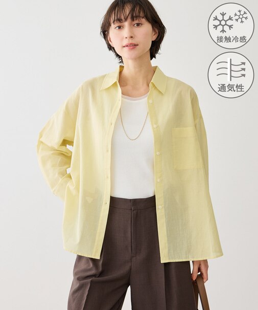 お着軽シャツシリーズ コットンボイル2WAYカシュクールシャツ/接触冷感・通気性