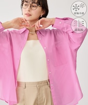 お着軽シャツシリーズ コットンボイル2WAYカシュクールシャツ/接触冷感・通気性