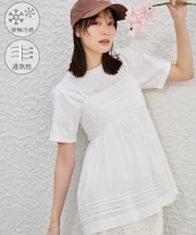 お着軽シャツシリーズ シアーレイヤードキャミソールブラウス/接触冷感・通気性