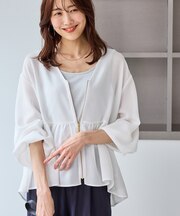 メッシュペプラムブルゾン