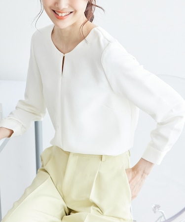 360°ウルトラストレッチ フロントホックブラウス/2WAY