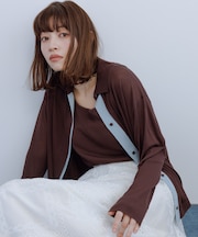 配色デザインカーディガン&インナーアンサンブル