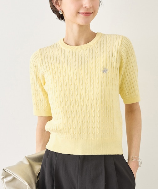 【BEVERLY HILLS POLO CLUB 一部別注】ケーブルニットプルオーバー/リンクコーデ