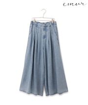 【emur/エミュール】パウダーシルクデニムワイドパンツ/セットアップ