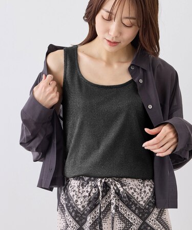 ラメテレコタンクトップ