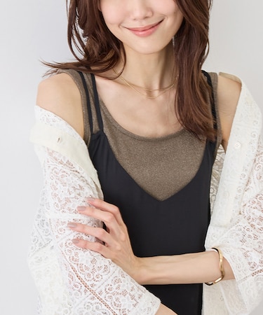 ラメテレコタンクトップ