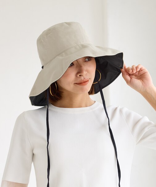 【W by Wpc./ダブリュ バイ ダブリュピーシー】UVカット接触冷感つば広ハット/イージーケア