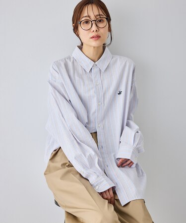 【BEVERLYHILLS POLO CLUB・一部店舗限定】ストライプビッグシルエットシャツ