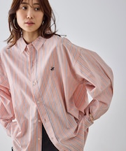 【BEVERLYHILLS POLO CLUB・一部店舗限定】ストライプビッグシルエットシャツ