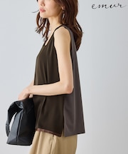 【emur/エミュール】サテンスクエアタンク