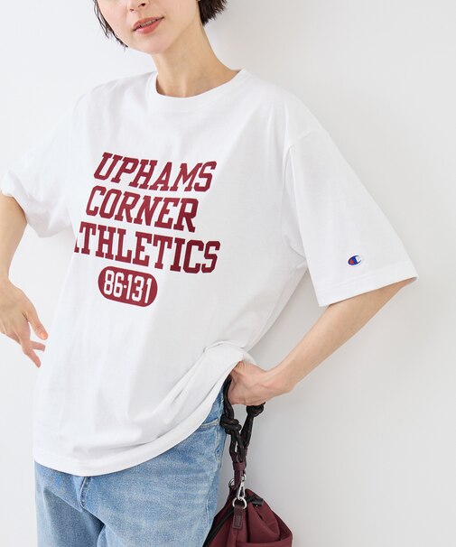 【Champion/チャンピオン別注】アソートロゴプリントオーバーサイズTシャツ/リンクコーデ