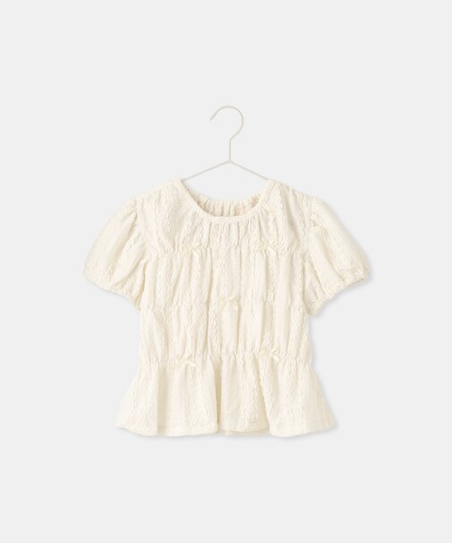 【KIDS/キッズ】ペプラムリボンストップス