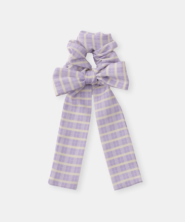 【KIDS/キッズ】チェック柄ビッグリボンシュシュ