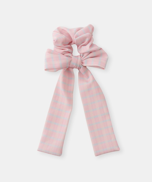 【KIDS/キッズ】チェック柄ビッグリボンシュシュ