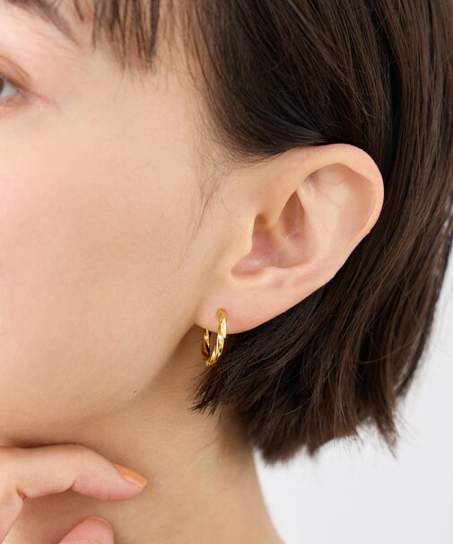 ステンレスカット入りフープピアス