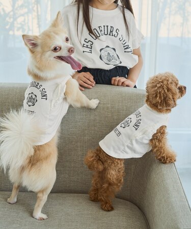【DOG】カレッジロゴプリントピグメントTシャツ/リンクコーデ