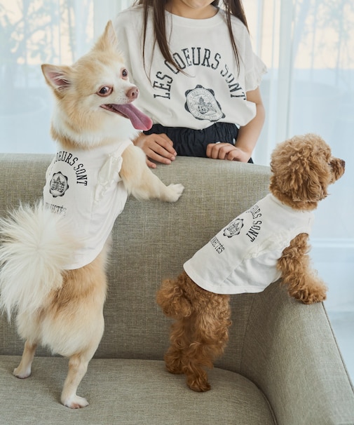 【DOG】カレッジロゴプリントピグメントTシャツ/リンクコーデ