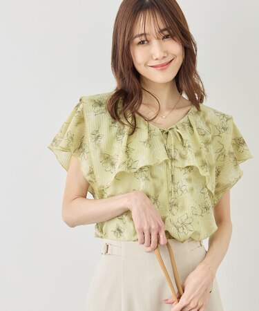 花柄フェミニンブラウス
