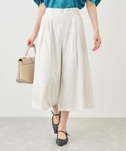 ホワイトレーヨンナイロンガウチョパンツ