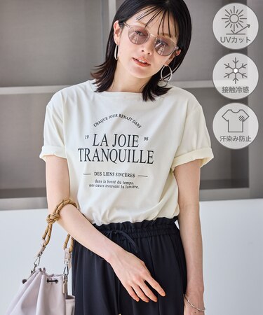 オーバーサイズロゴプリントTシャツ/UVカット・接触冷感・汗染み防止